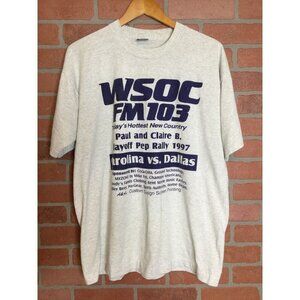 Vintage WSOC FM103 Playoff Pep Rally 1997 T Shirt XL Fruit Of The Loom Single St